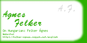 agnes felker business card