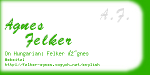 agnes felker business card